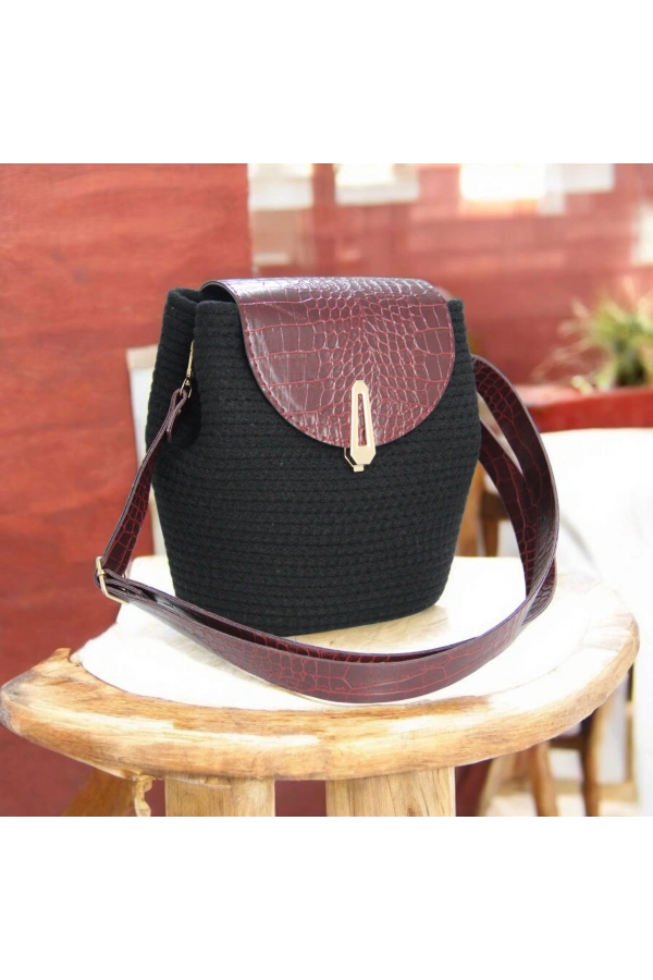 hasır deri kapaklı deri saplı el yapımı spor çanta