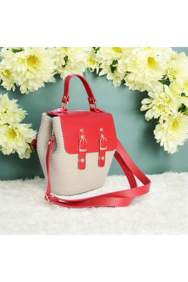 hasır deri kapaklı deri saplı el yapımı spor çanta