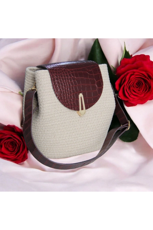 hasır deri kapaklı deri saplı el yapımı spor çanta