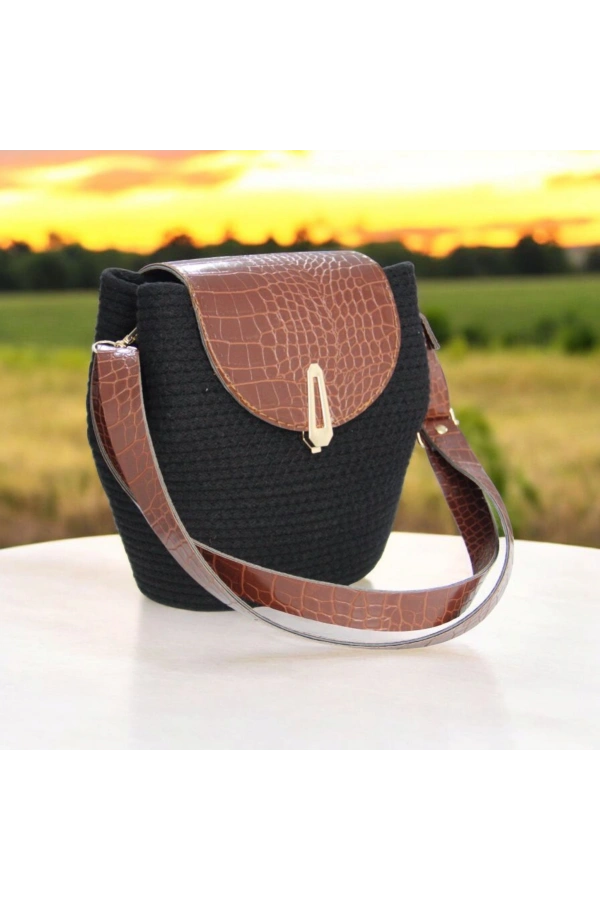 hasır deri kapaklı deri saplı el yapımı spor çanta