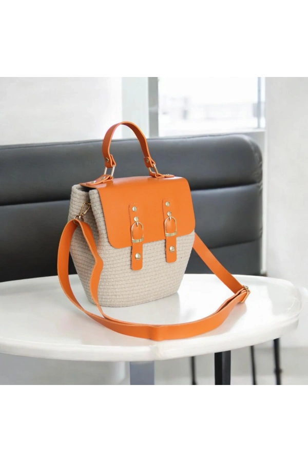 hasır deri kapaklı deri saplı el yapımı spor çanta