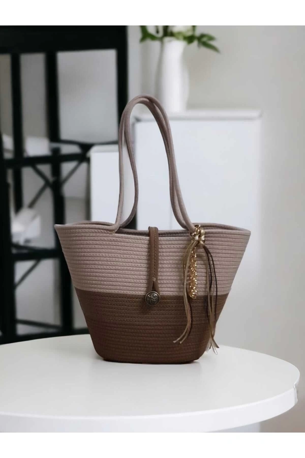 Hasır Kol Çantası Kadın Omuz Çantası Özel Tasarım Çanta Jüte Çanta Kadın Çantası