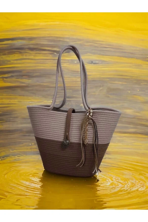 Hasır Kol Çantası Kadın Omuz Çantası Özel Tasarım Çanta Jüte Çanta Kadın Çantası