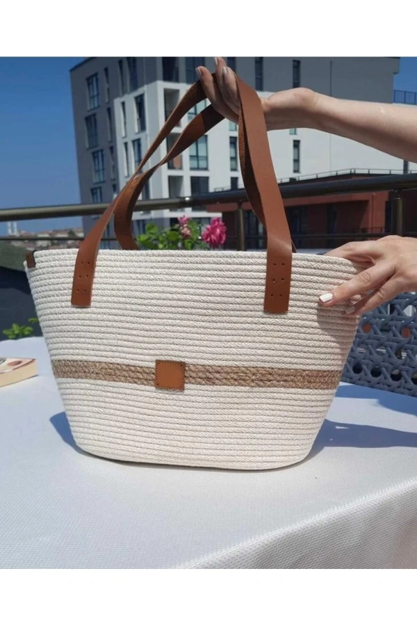 Kadın Hasır Çanta Tres Ip Çanta