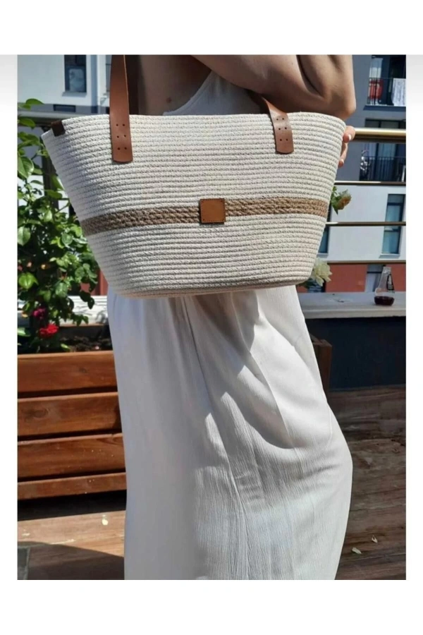 Kadın Hasır Çanta Tres Ip Çanta