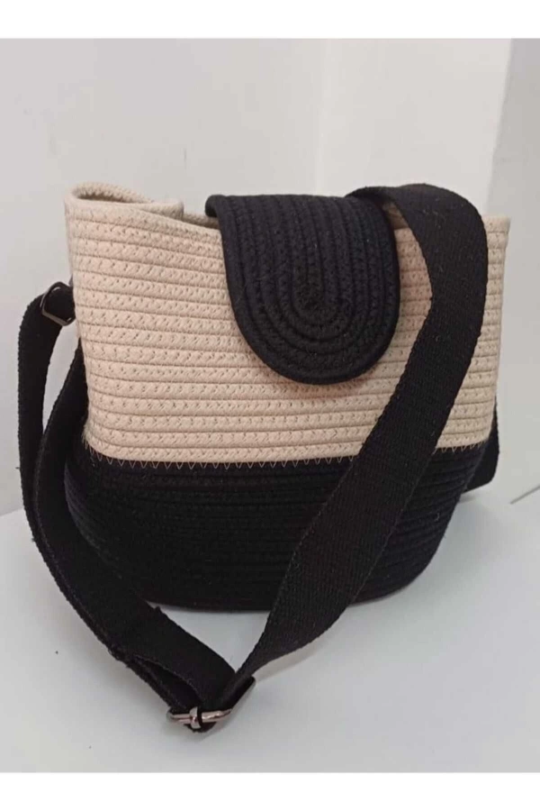 kadın omuz çantası  %100 pamuklı gerçek kordon ipden tasarım hasır jüte
