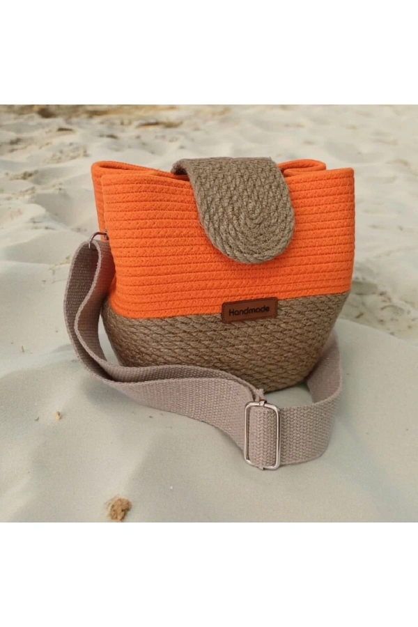 kadın omuz çantası  %100 pamuklu  gerçek kordon  ve gerçek Jüt ipden tasarım hasır jüte özel tasarım