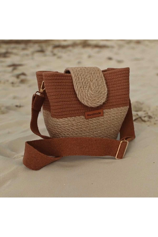 kadın omuz çantası  %100 pamuklu  gerçek kordon  ve gerçek Jüt ipden tasarım hasır jüte özel tasarım