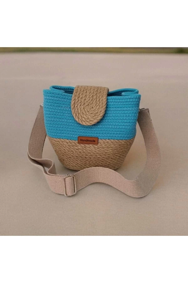 kadın omuz çantası  %100 pamuklu  gerçek kordon  ve gerçek Jüt ipden tasarım hasır jüte özel tasarım