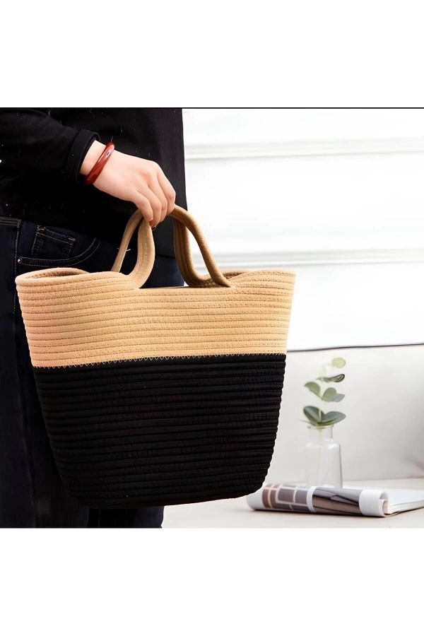 plaj çantası doğal jüt görünümlü %100 pamukdan plaj çantası el yapımı özel tasarım kadın plaj