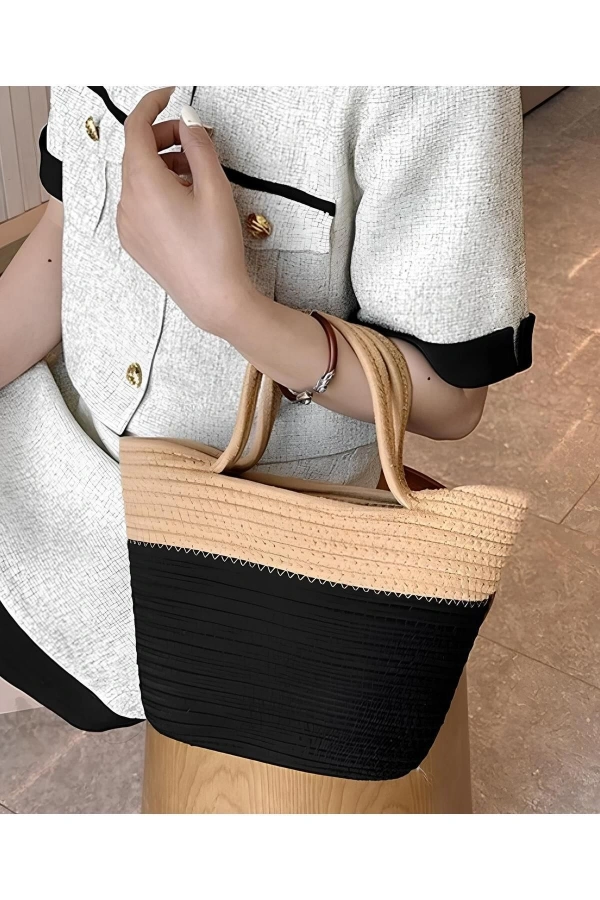 plaj çantası doğal jüt görünümlü %100 pamukdan plaj çantası el yapımı özel tasarım kadın plaj