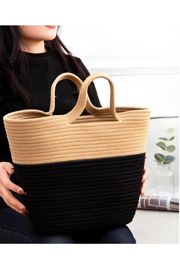 plaj çantası doğal jüt görünümlü %100 pamukdan plaj çantası el yapımı özel tasarım kadın plaj