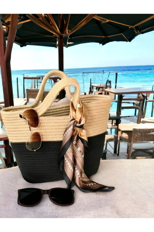 plaj çantası doğal jüt görünümlü %100 pamukdan plaj çantası el yapımı özel tasarım kadın plaj