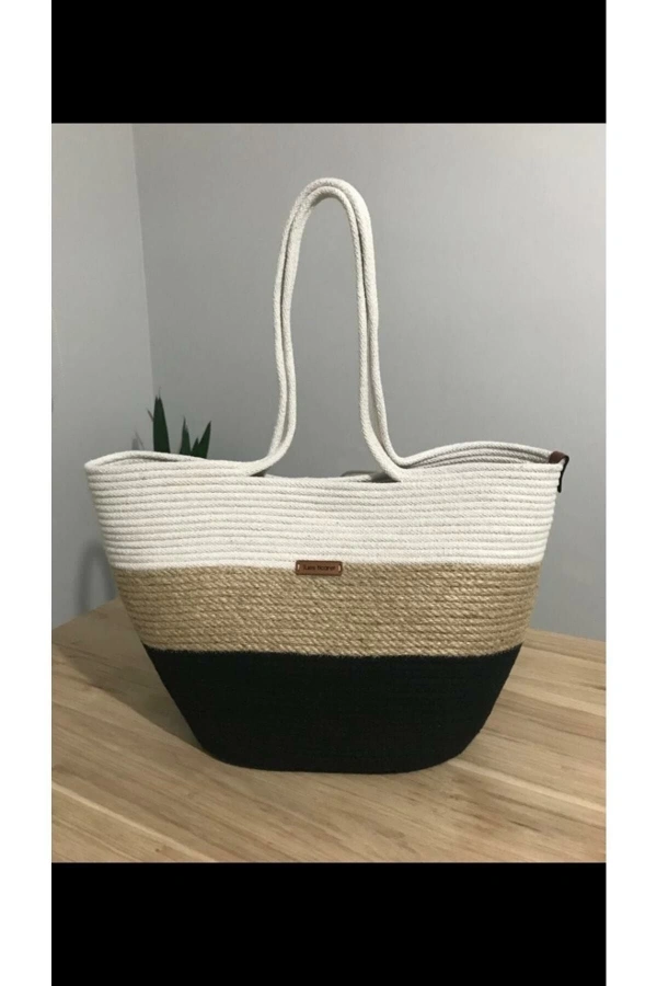 Plaj Çantası Ve Günlük Kullanıma Uygun Hasır Çanta Jüte Çanta