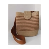 Hasır Şeritli Omuz Çantası Kadın Çantası Jüte Çanta Özel Tasarım Şık Elite Maxi Boy Çanta