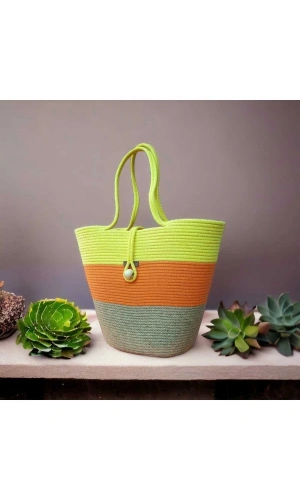 Çanta Günlük Kullanıma Uygun Veya Pilaj Çantası Jüte Çanta