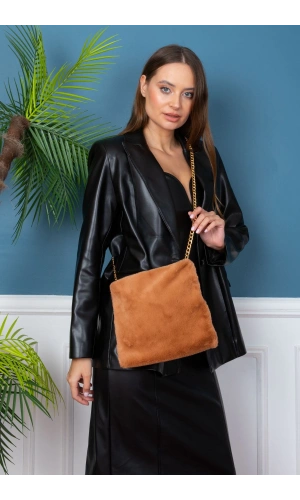 El Yapımı Suni Kürk Peluş Çanta, Omuz Ve Kol Çantası