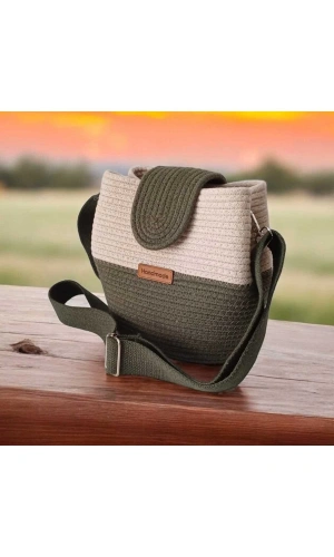 Elyapımı Çanta Hasır Çanta Kadın Omuz Çantası %100 Pamuklu Hasır Jüte Özel Tasarım