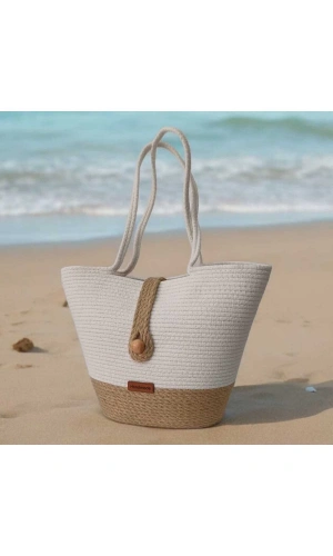 Elyapımı Çanta Hasır Çanta Mini Plaj Çantası Özel Tasarım Kadın Plaj Çantası