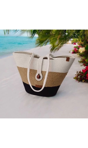 Elyapımı Çanta Hasır Çanta Mini Plaj Çantası Özel Tasarım Kadın Plaj Çantası