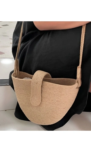 Hasır Çanta Tasarım Çanta , Otantik Kadın Çantası, El Yapımı Çanta, Jüte Çanta