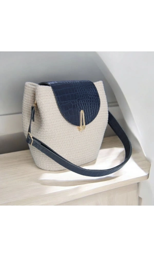 hasır deri kapaklı deri saplı el yapımı spor çanta