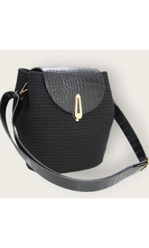 hasır deri kapaklı deri saplı el yapımı spor çanta