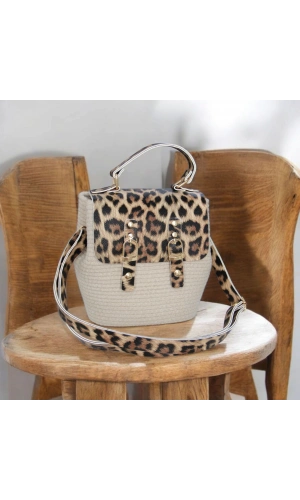 hasır deri kapaklı deri saplı el yapımı spor çanta