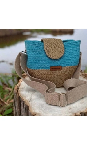 kadın omuz çantası  %100 pamuklu  gerçek kordon  ve gerçek Jüt ipden tasarım hasır jüte özel tasarım