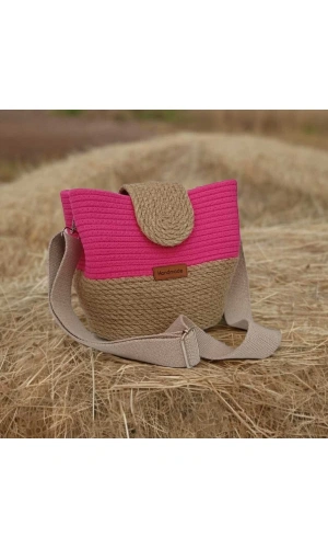kadın omuz çantası  %100 pamuklu  gerçek kordon  ve gerçek Jüt ipden tasarım hasır jüte özel tasarım