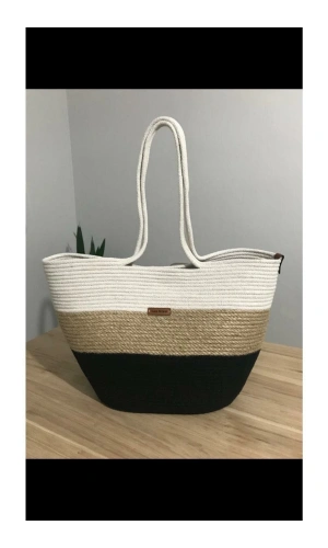 Plaj Çantası Ve Günlük Kullanıma Uygun Hasır Çanta Jüte Çanta