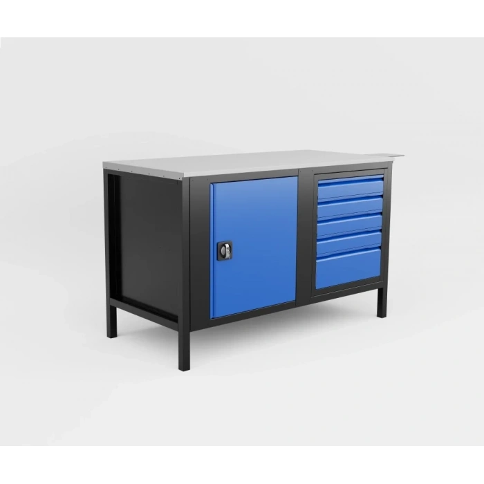 1.5 Metre 5 Çekmeceli Dolaplı Panosuz Takım Tezgahı