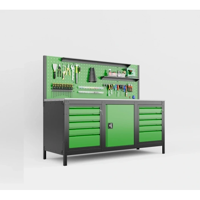 2 Metre 1O Çekmece Demonte Takım Tezgahı (Dolaplı)