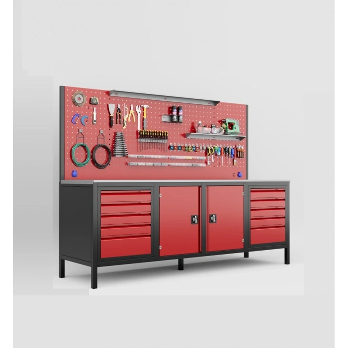 2.5 Metre 10 Çekmece Dolaplı Takım Tezgahı