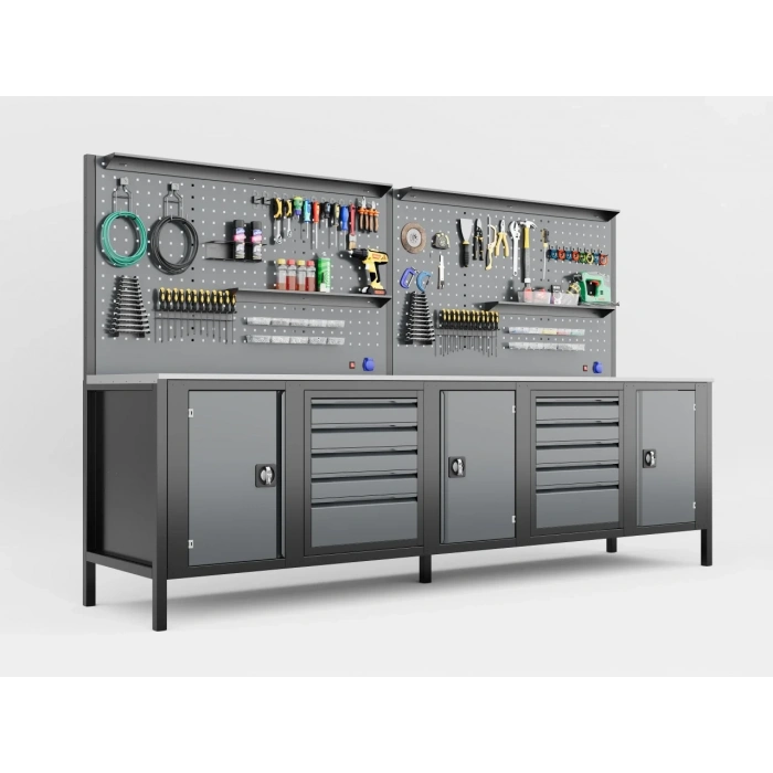 3 Metre 10 Çekmeceli Dolaplı Takım Tezgahı