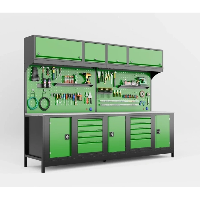 3 Metre Modüler Takım Tezgahı Üst Dolaplı