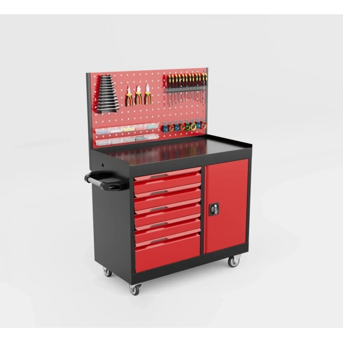 5 Çekmeceli Dolaplı Panolu Takım Arabası