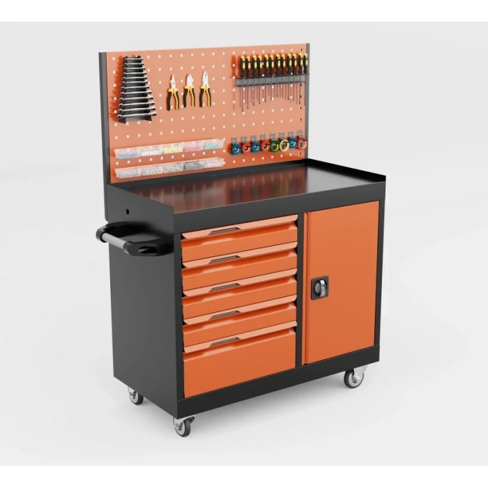 5 Çekmeceli Dolaplı Panolu Takım Arabası