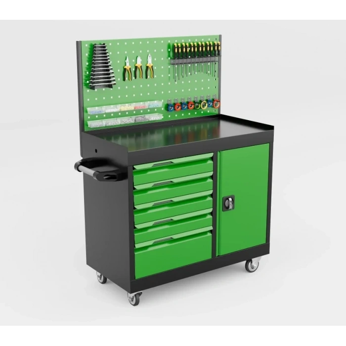 5 Çekmeceli Dolaplı Panolu Takım Arabası