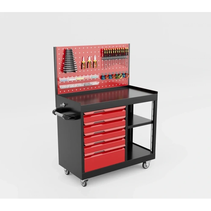 5 Çekmeceli Raflı Panolu Takım Arabası