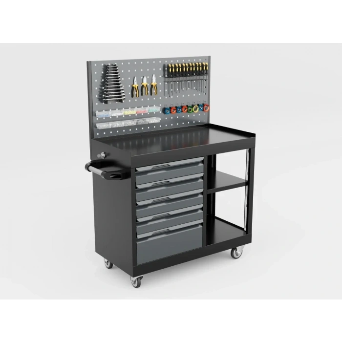 5 Çekmeceli Raflı Panolu Takım Arabası