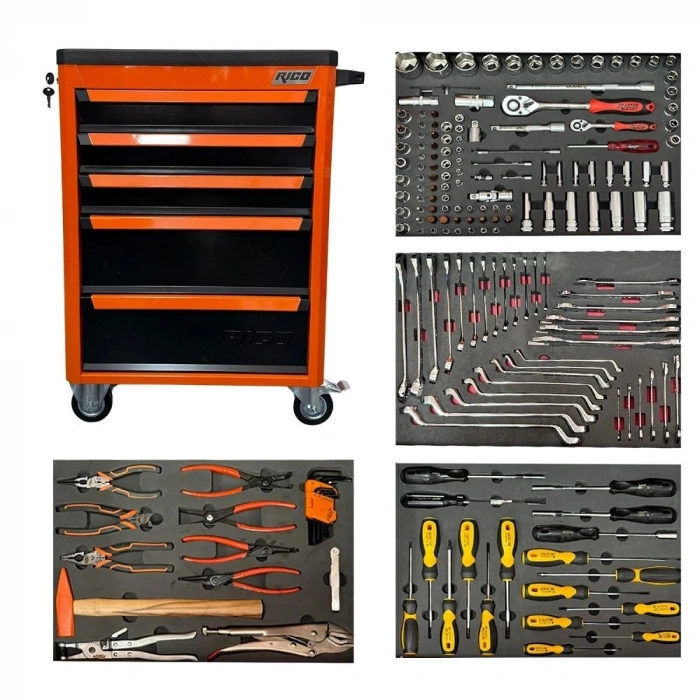 RICO PRO TAKIM ARABASI 5 ÇEKMECELİ 185 PARÇA