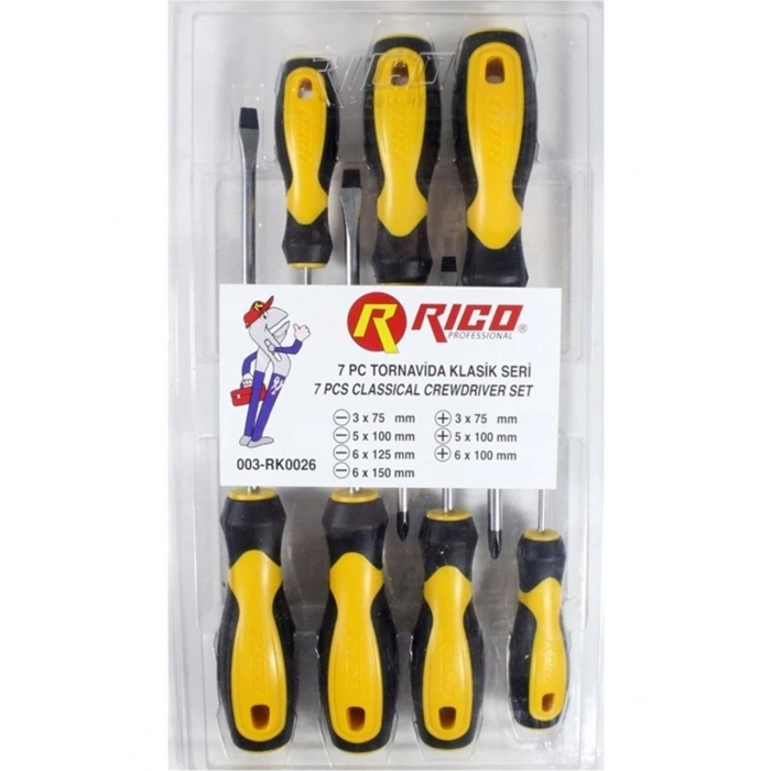 RK0026 RİCO DÜZ YILDIZ TORNOVİDA TAKIMI 7 PARÇA