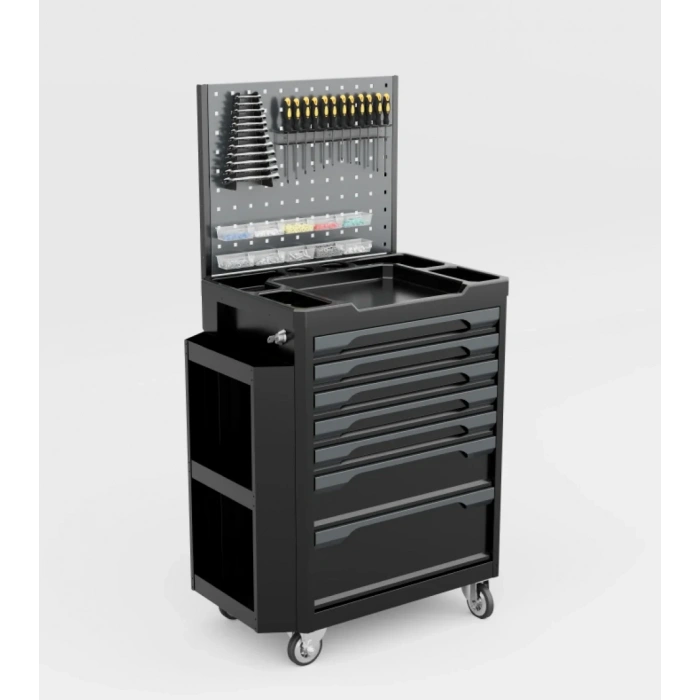 7 Çekmeceli Yanlıklı Panolu Takım Arabası