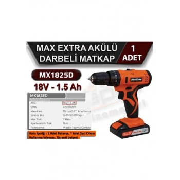 MS1825D MAX EXTRA ŞARJLI DARBELİ MATKAP 18V
