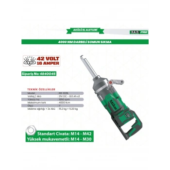 RB-828L 1 4000NM DARBELİ SOMUN SIKMA 21V 8,0 AH