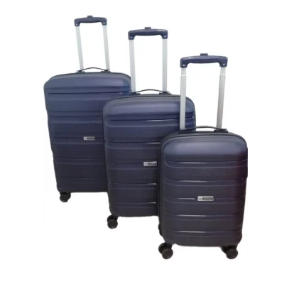 Vegmann Polipropilen (PP) Atlas Lacivert 3lü Valiz Seti