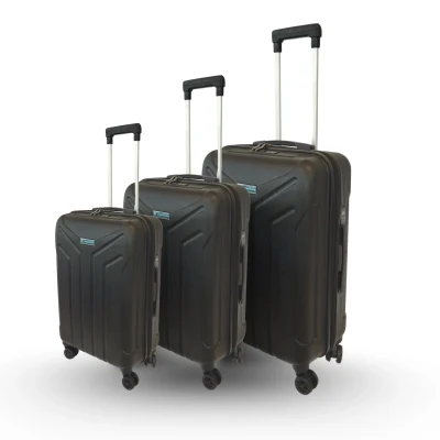 Vegmann Tartılı Scavel Siyah 3 lü Valiz Seti