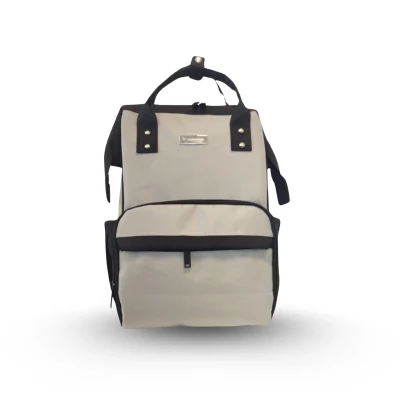 Vegmann Tender Anne Bebek Bakım Sırt Çantası Biberon Termos Gözlü Siyah-Gri