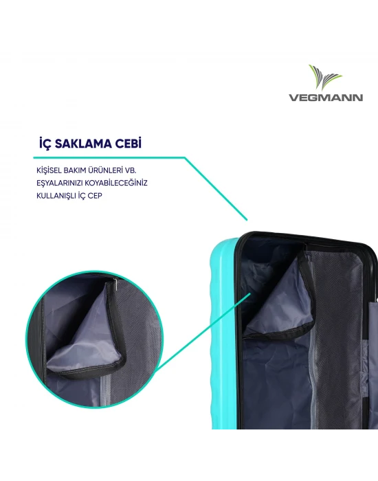 Vegmann Delphin Su Yeşili 3 lü Valiz seti